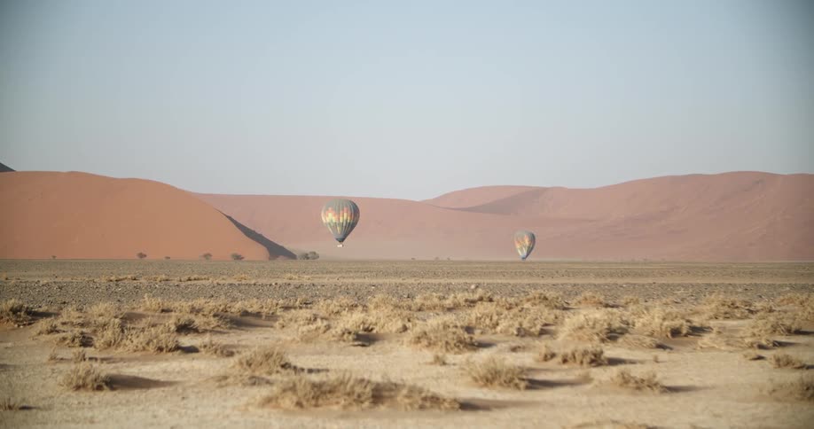 Hot air balloons in the desert