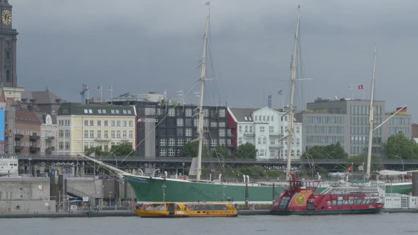 Ships in a harbor