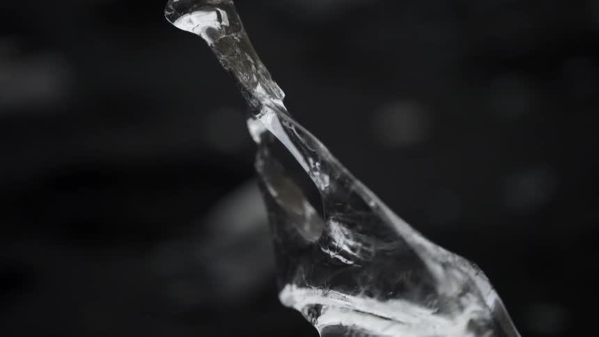 Close up of some ice that is melting