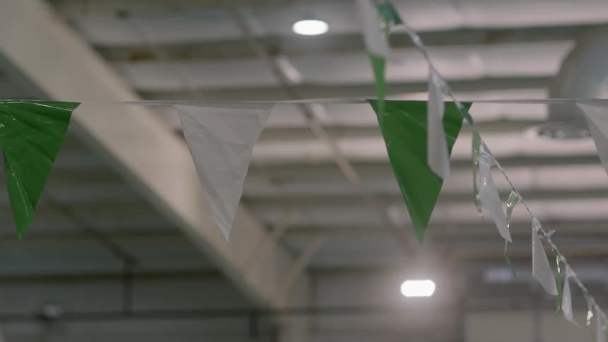 Flags flown in the rafters