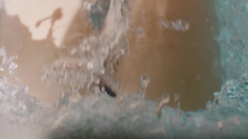 A person dives into the water