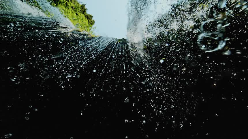 Water is falling down outdoors