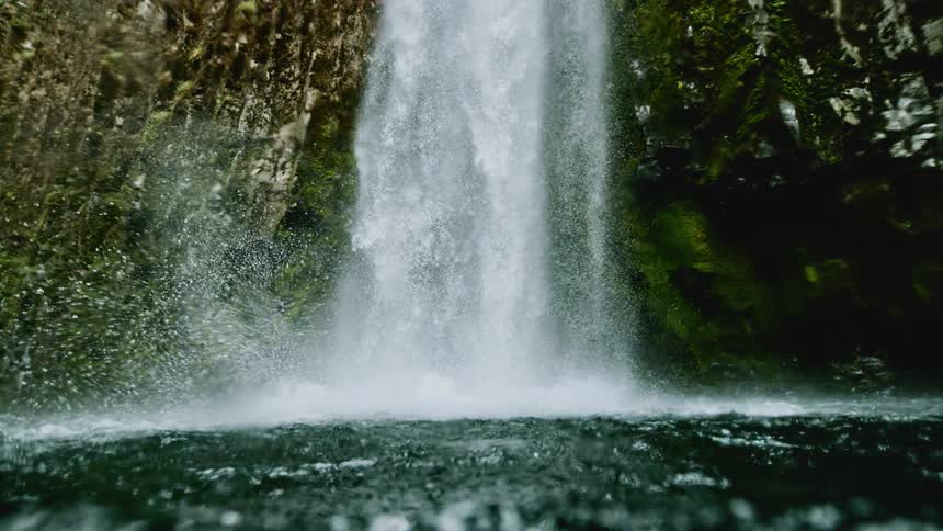 Water is falling down a waterfall