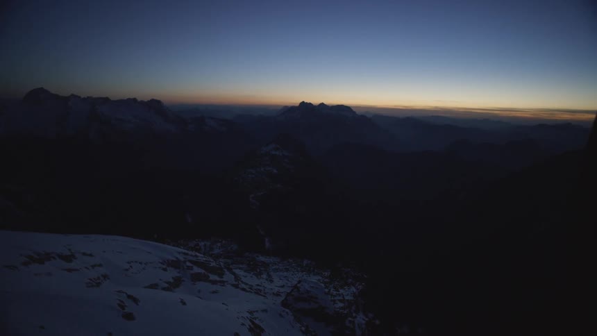 Birds eye view of the snow covered mountains