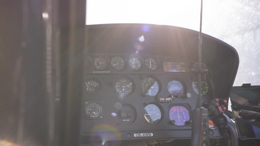 The sun shines on the console controls