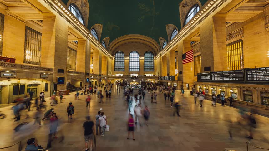 A time lapse of person activity in a building