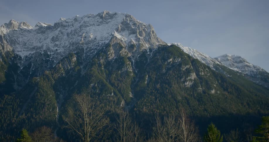 Landscape view of the snow covered mountains