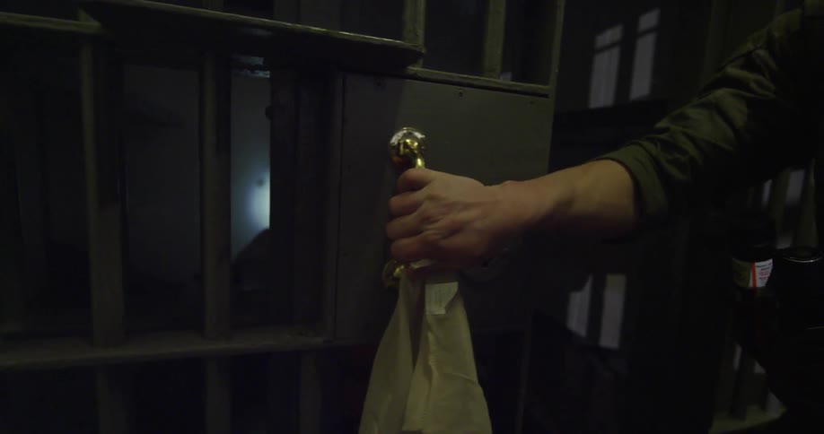 A jail cell is shut