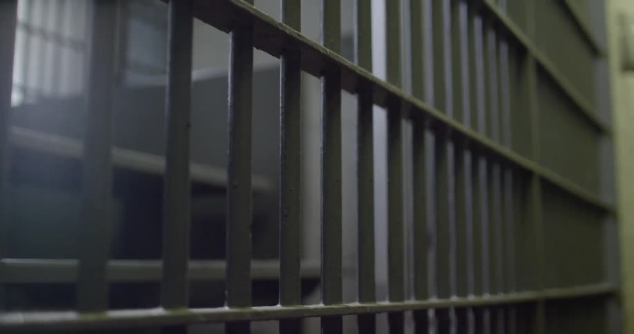 View of some bars in a prison