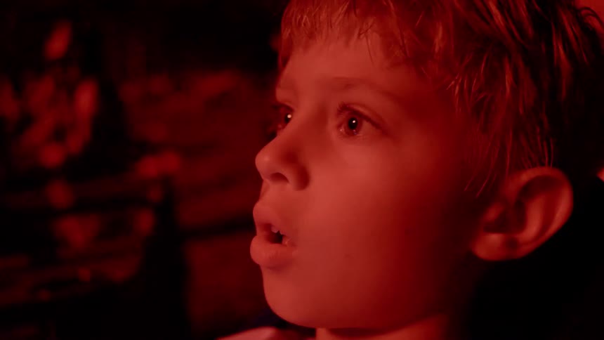 A child watching fireworks
