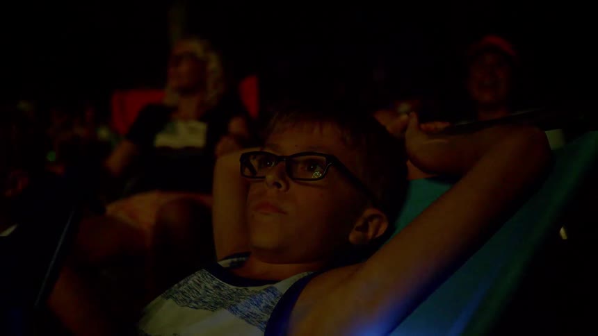 Family enjoying fireworks