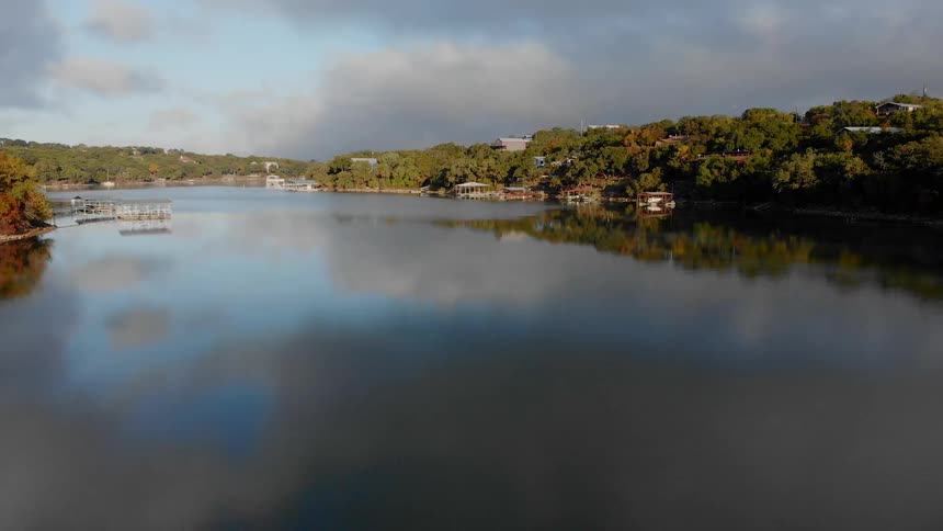 A scenery of a reflective lake
