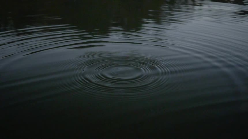 A water ripple in the middle of river