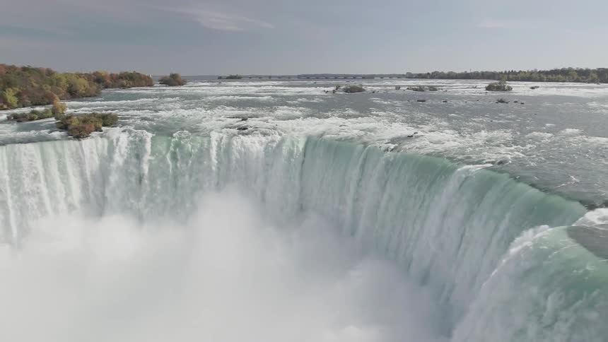 Water rushing over a waterfall