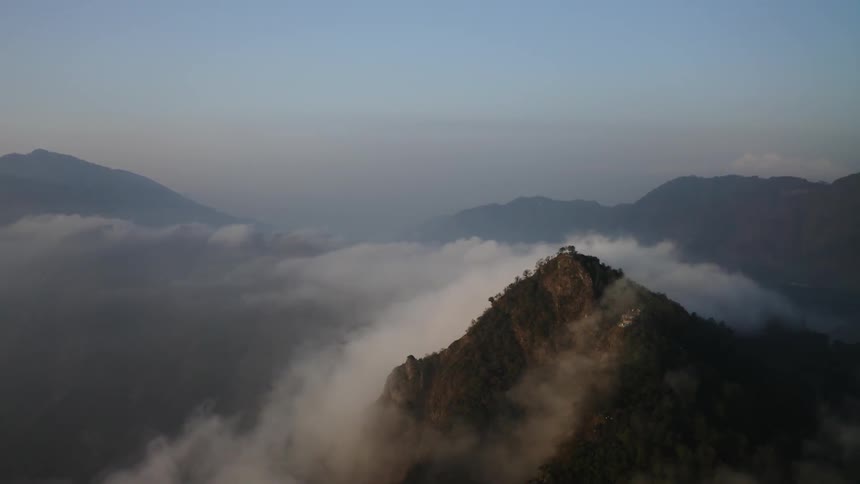 A scenery of a mountain peak
