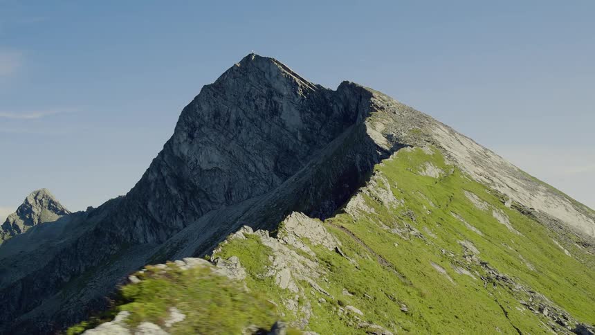 View of a rocky hills covered in moss
