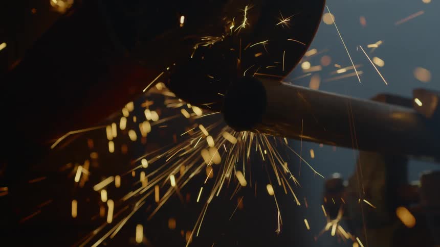 A machine forging something