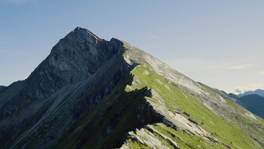 An aerial view of a mountain