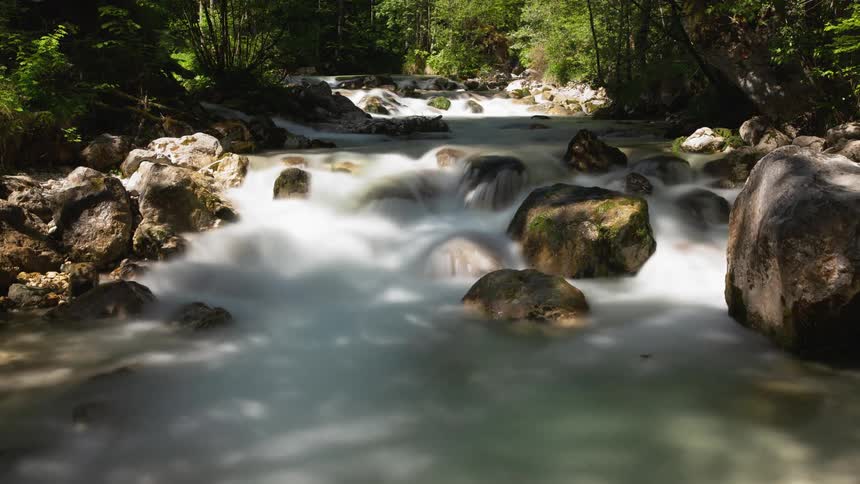 A time lapse view of a river