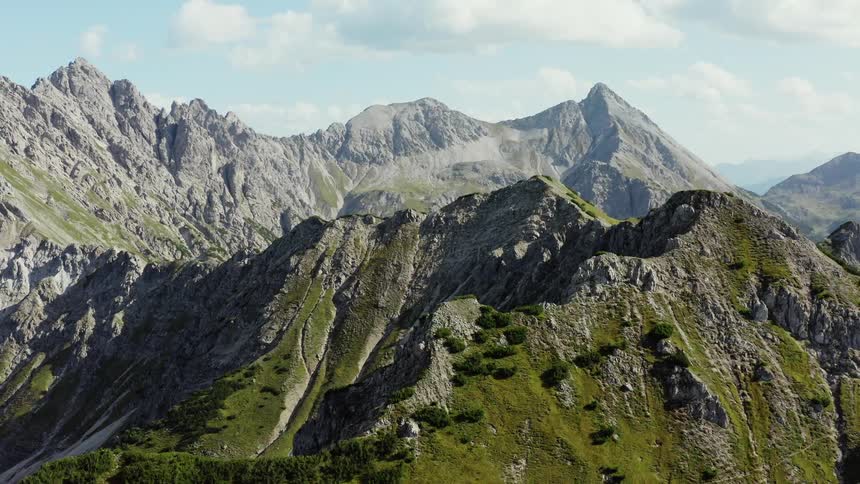 An aerial view of a mountain