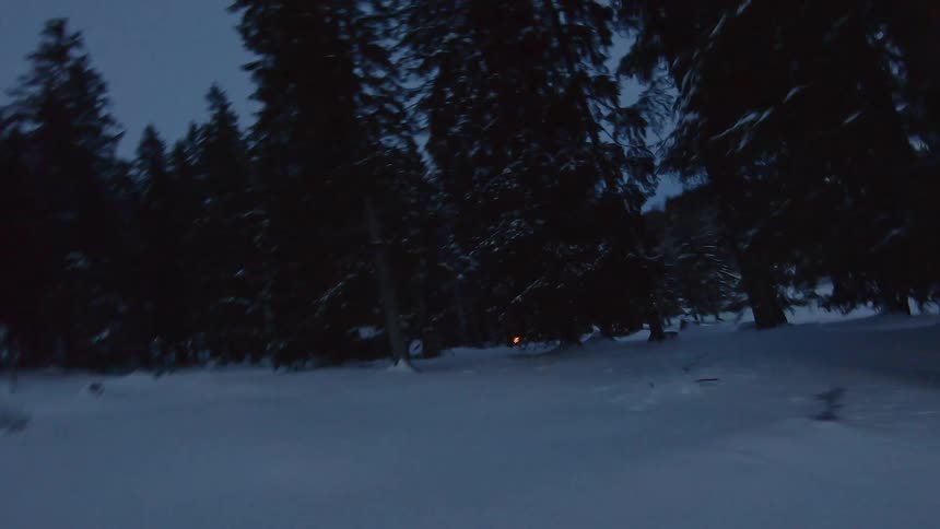 A scenery of a ski field at dawn