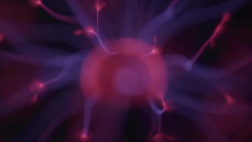 Wispy purple tendrils jerking around like arcs of electricity