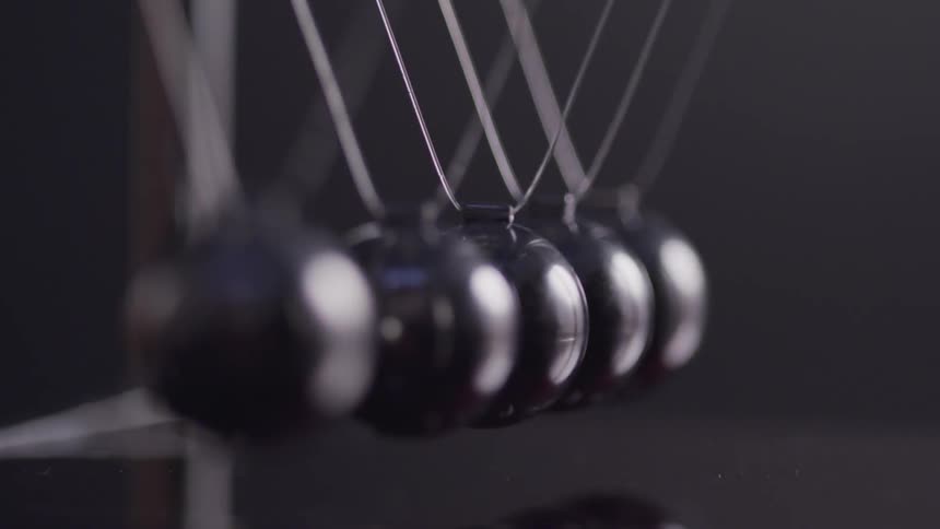 A newtons cradle in action