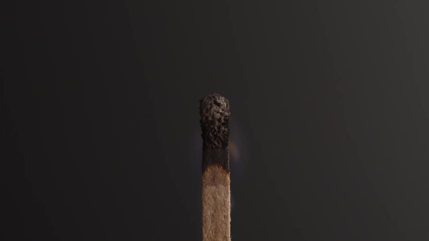 A match burns and then blows out