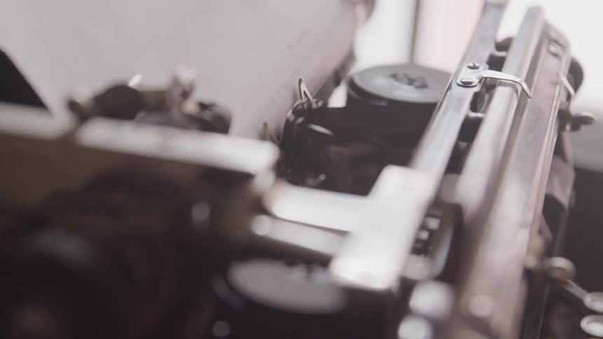 A typewriter makes its mark on the page