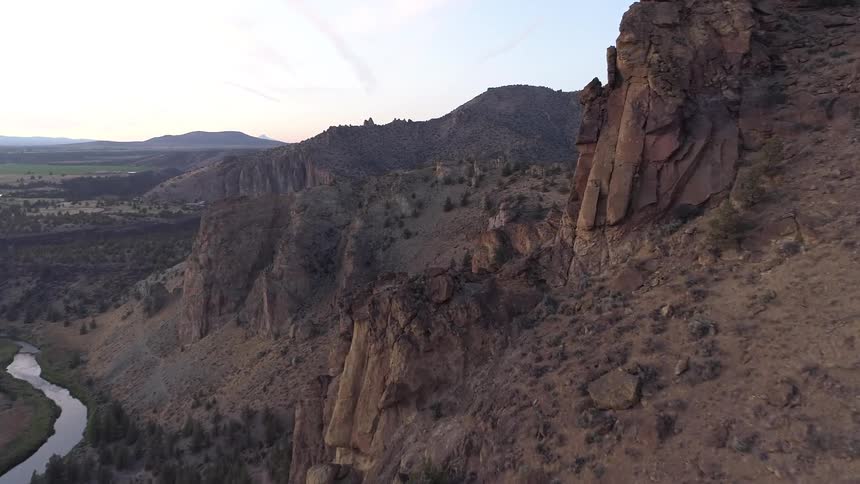 Landscape view of cliffs with a river below