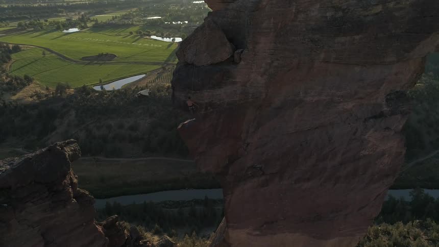 An aerial view of a cliff