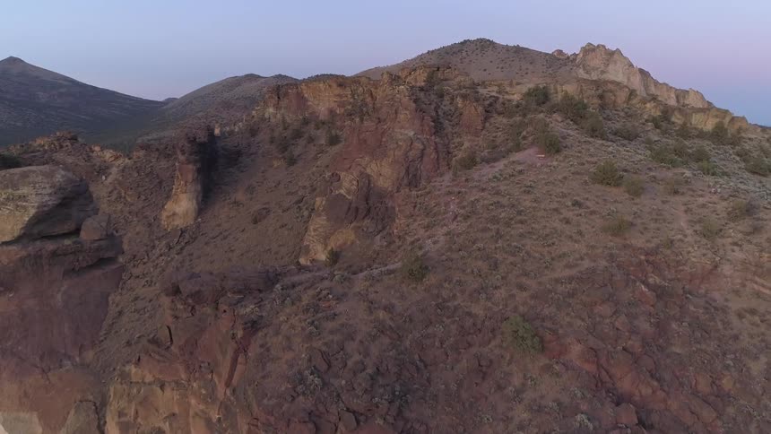 An aerial view of a mountain