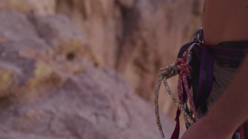 A male with climbing gear