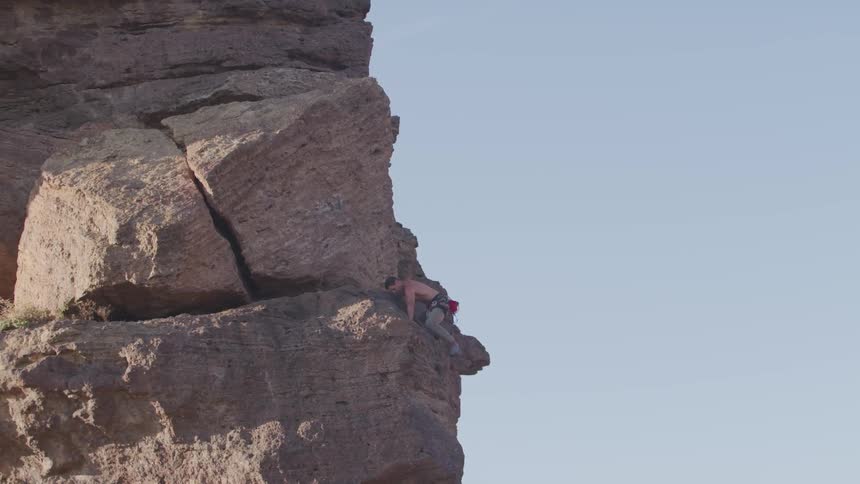 Man rock climbing