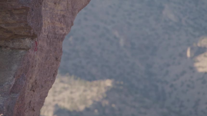 A close up view of a rock cliff
