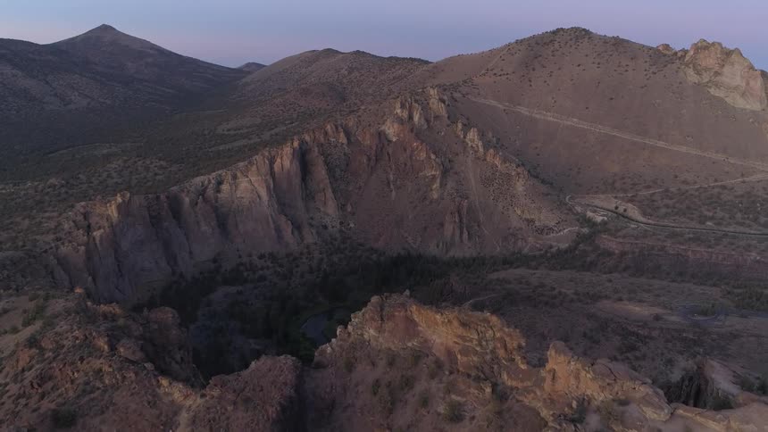An aerial view of a mountain