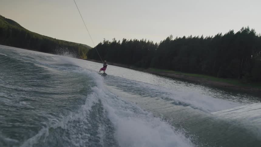 A man water skiing