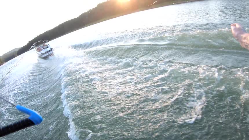 A point of view from a man doing a surf
