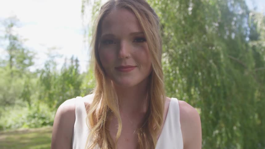 A portrait of a beauty woman wearing white dresss