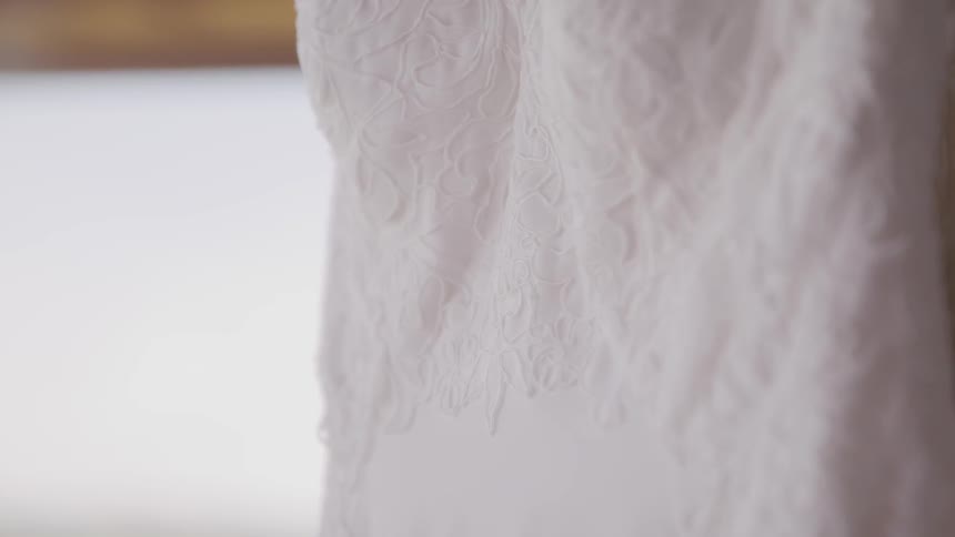 Close up of a wedding dress