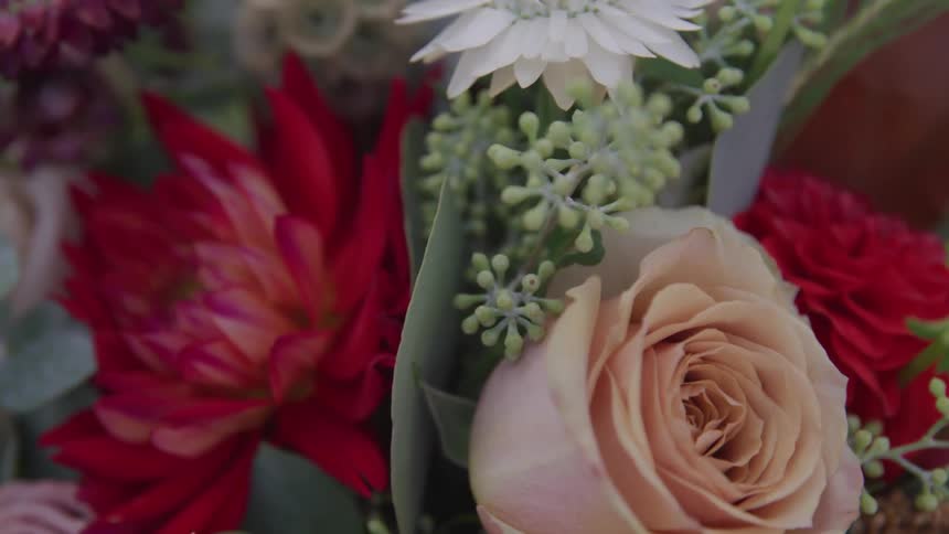 A close up view of a flower bouquet