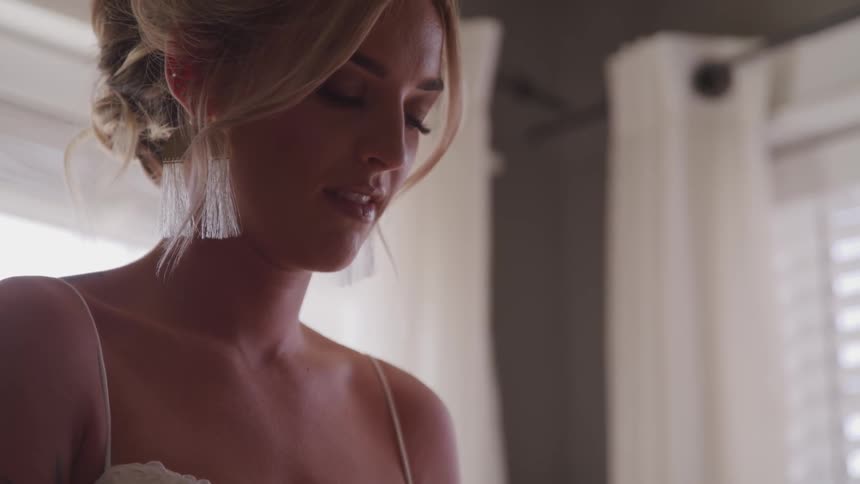 A beauty female nervous before wedding