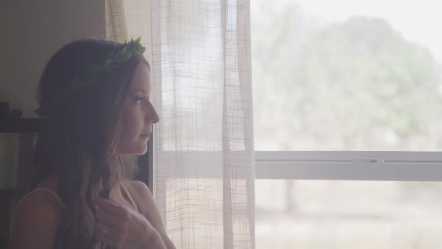 A beautiful woman with a flower crown