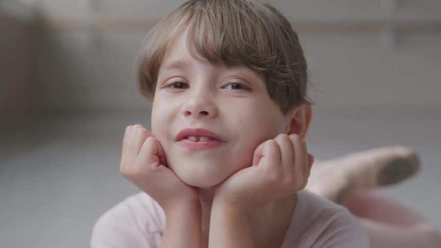 A girl ballerina thinking