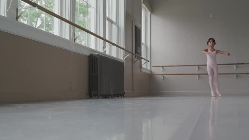A child ballerina dance at the studio