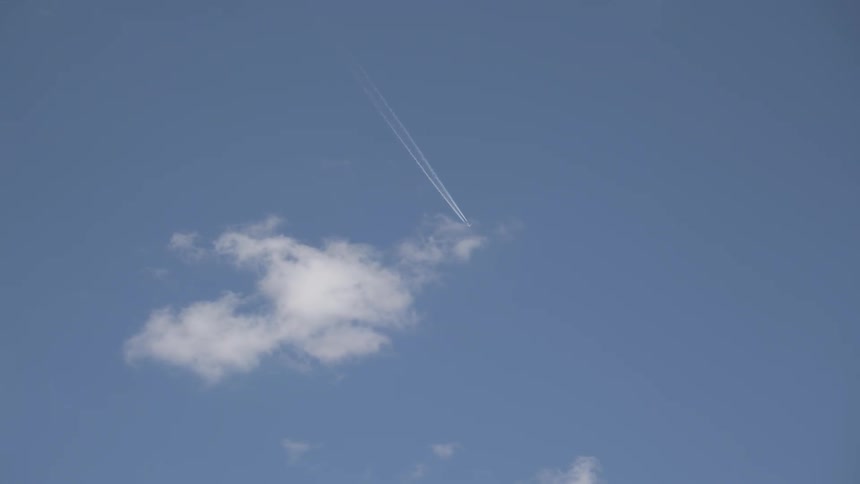 A jet flying in the sky