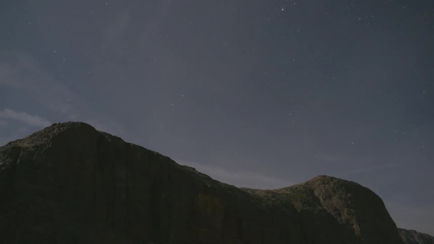 A time lapse of mountain sky