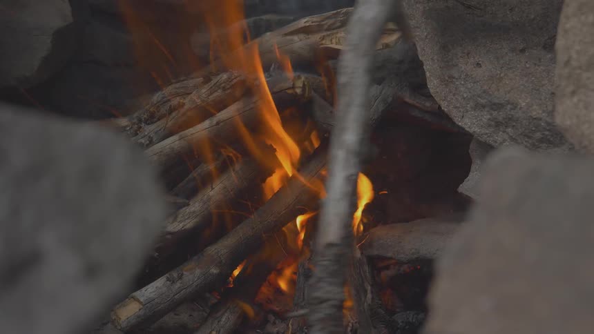 A close up view of a bon fire
