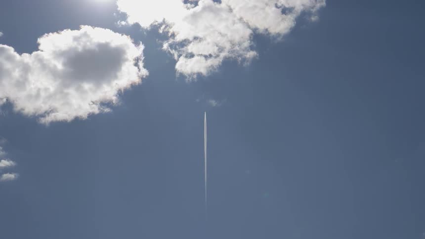 A rocket blasts off in to space