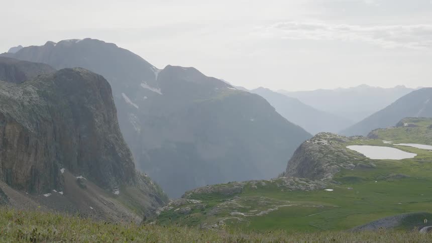 Static shot of mountain region view